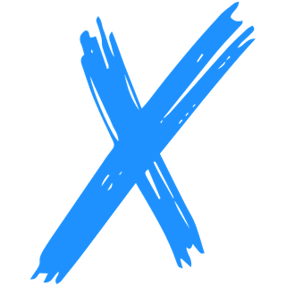 The EXCAR app mark, a blue brushed X